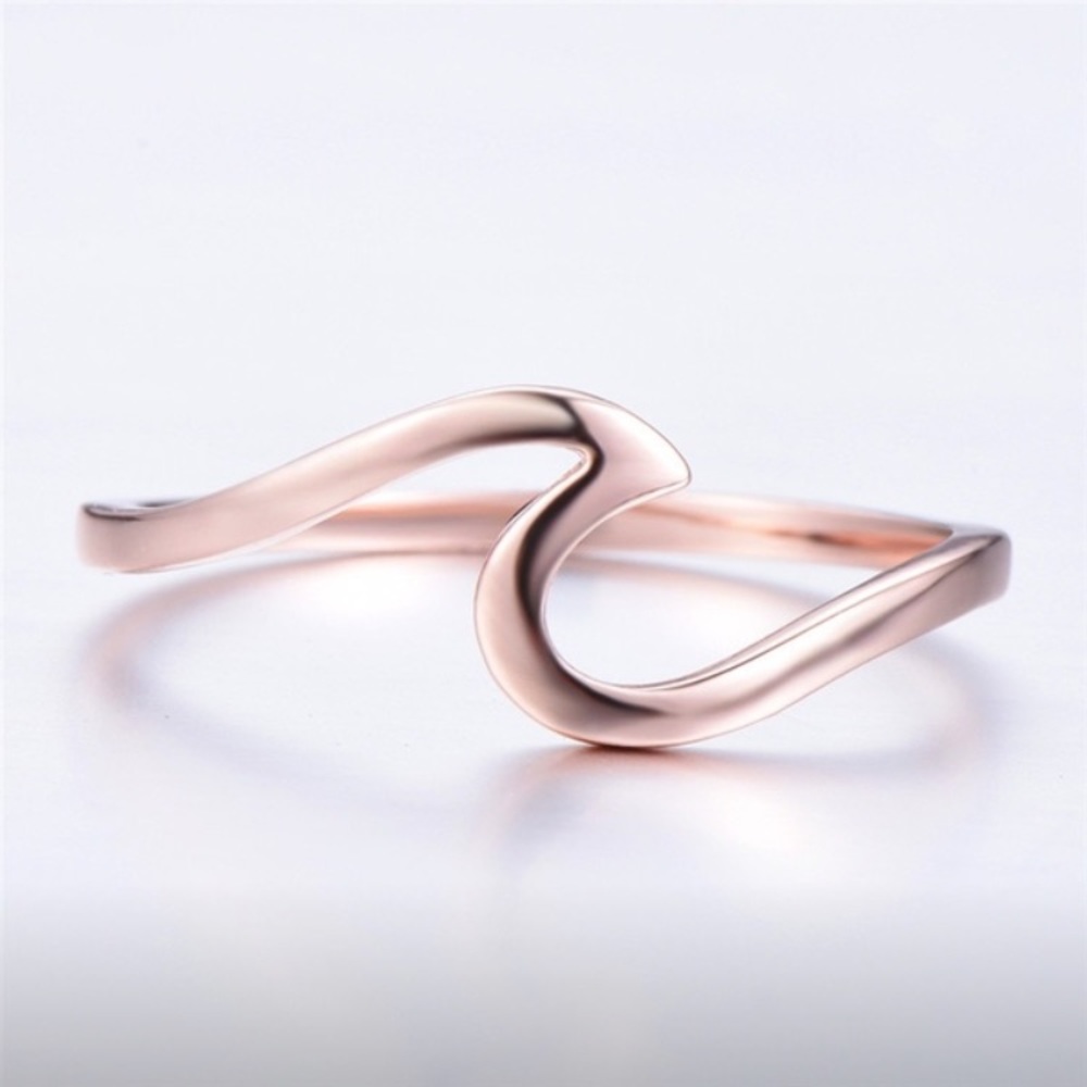 ROSE GOLD Plated Nautical Wave Ring 10